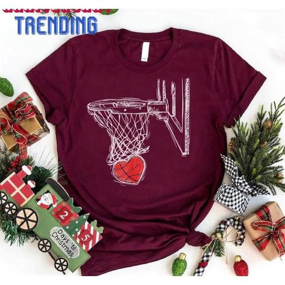 Other - Basketball Valentines Day Shirt Love Heart Hoops Funny Tshirt   Classic
